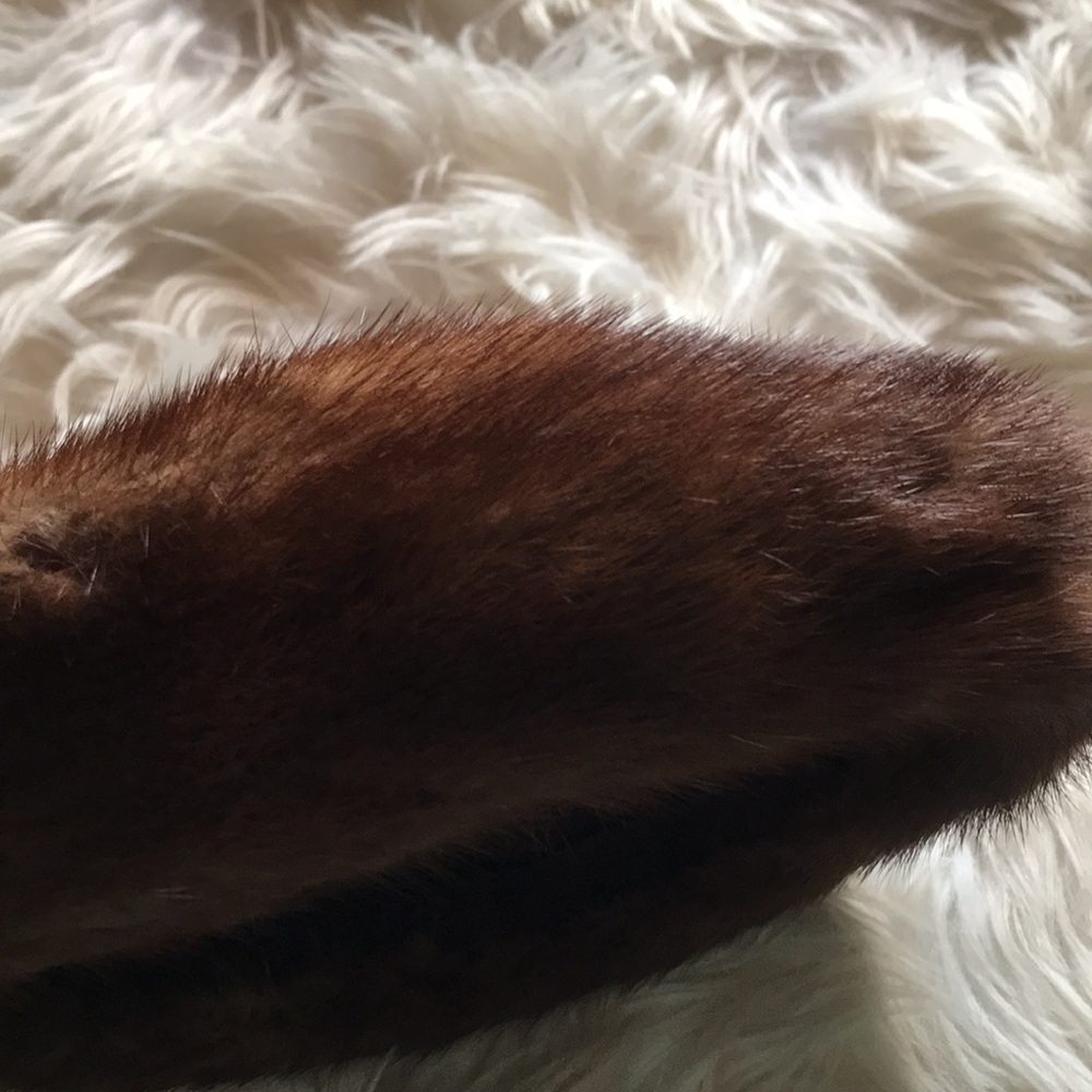 Vintage Brown Mink Fur Beret Hat 1960’s Designer Wedding Genuine Cap Warn Bride - Picture 9 of 15